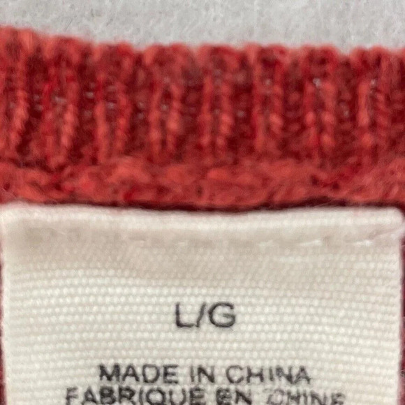 Moth Blouse Women's Sz L Red Pullover Stretch Long Sleeve Round Neck Pullover - Picture 9 of 11